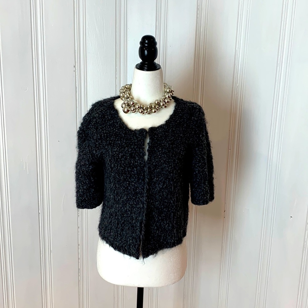 LO.RI. Fuzzy soft wool blend cropped cardigan